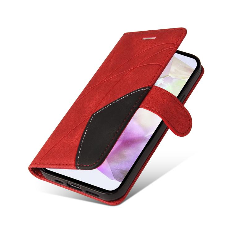 For Samsung Galaxy A56 5G Dual-color Splicing Flip Leather Phone Case