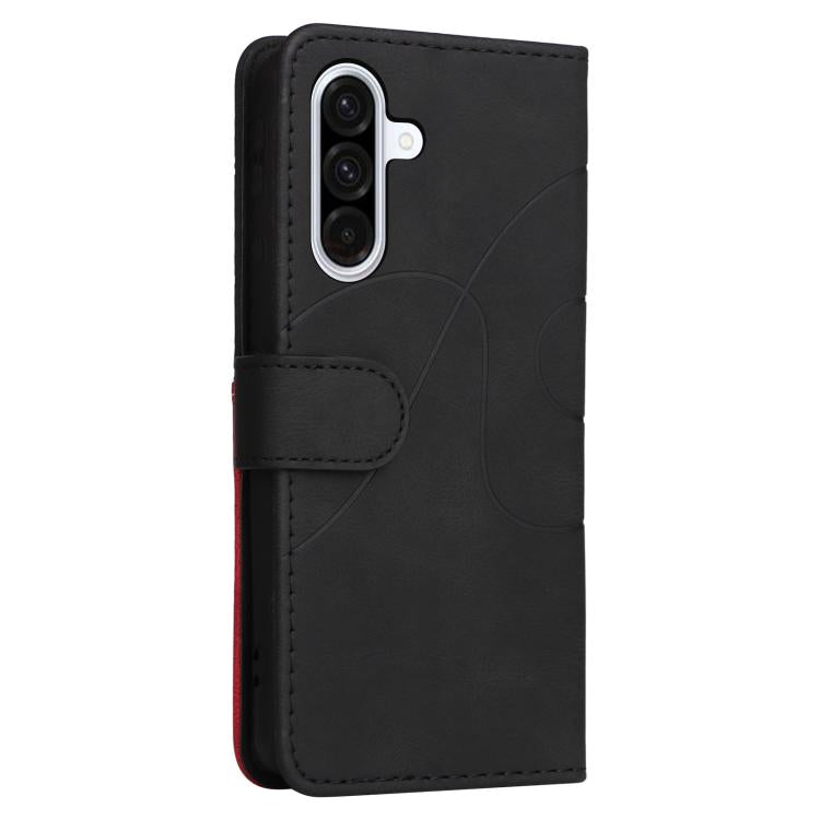 For Samsung Galaxy A56 5G Dual-color Splicing Flip Leather Phone Case