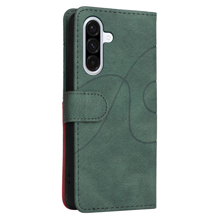 For Samsung Galaxy A56 5G Dual-color Splicing Flip Leather Phone Case