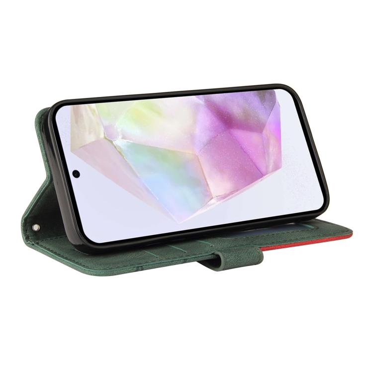 For Samsung Galaxy A56 5G Dual-color Splicing Flip Leather Phone Case