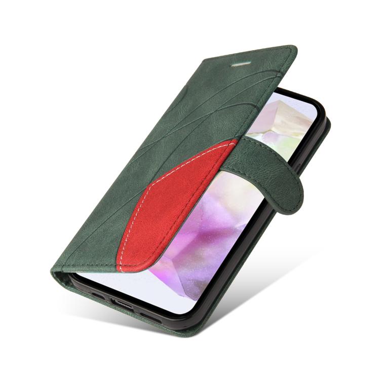 For Samsung Galaxy A56 5G Dual-color Splicing Flip Leather Phone Case