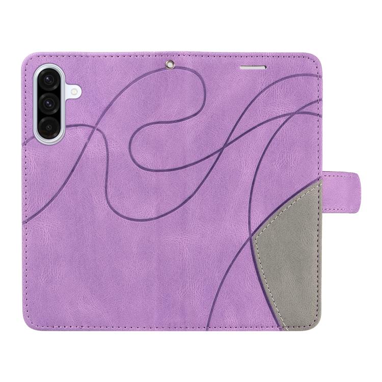 For Samsung Galaxy A56 5G Dual-color Splicing Flip Leather Phone Case
