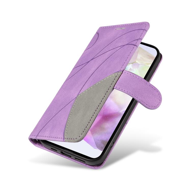 For Samsung Galaxy A56 5G Dual-color Splicing Flip Leather Phone Case