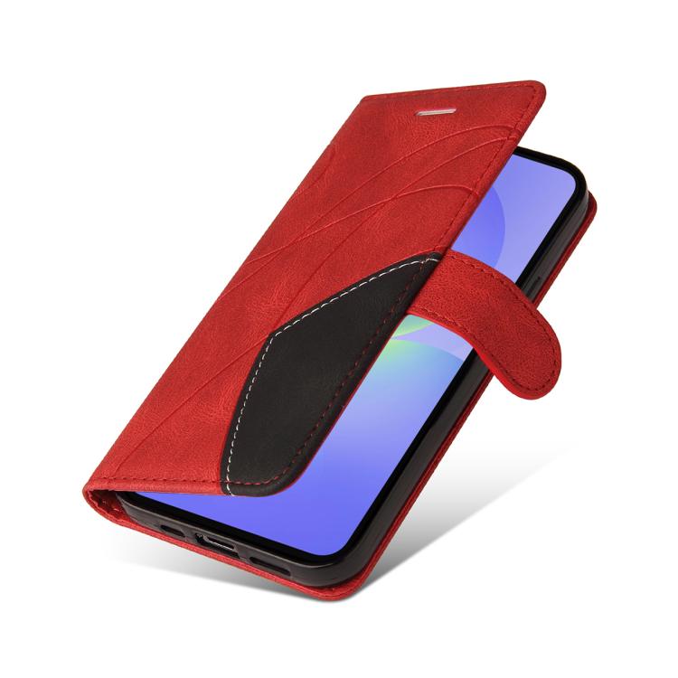 For Samsung Galaxy A37 5G Dual-color Splicing Flip Leather Phone Case