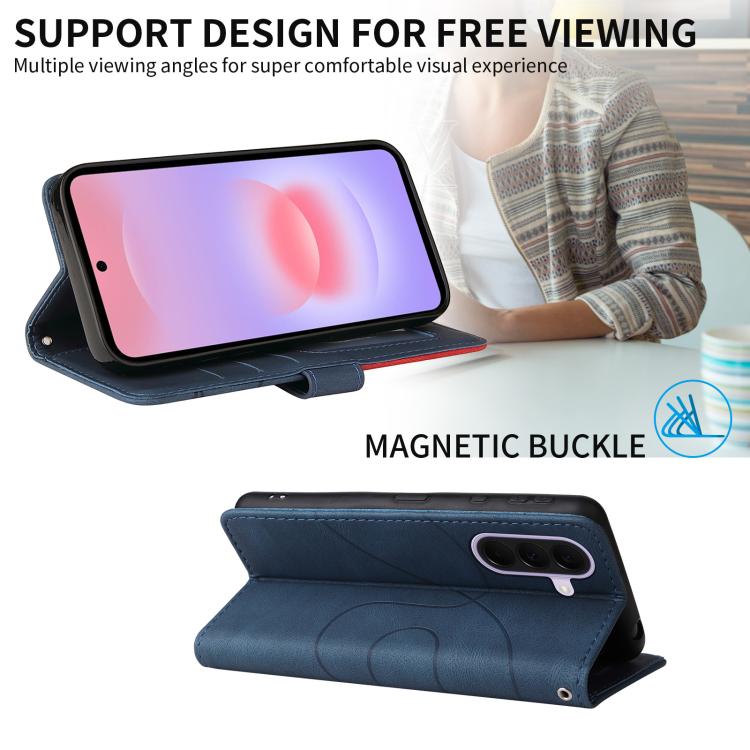 For Galaxy A27 5G Dual-color Splicing Flip Leather Phone Case