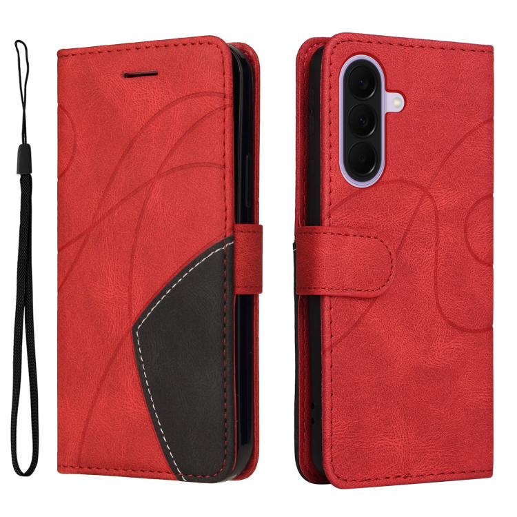 For Galaxy A27 5G Dual-color Splicing Flip Leather Phone Case
