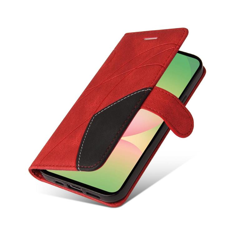 For Galaxy A27 5G Dual-color Splicing Flip Leather Phone Case