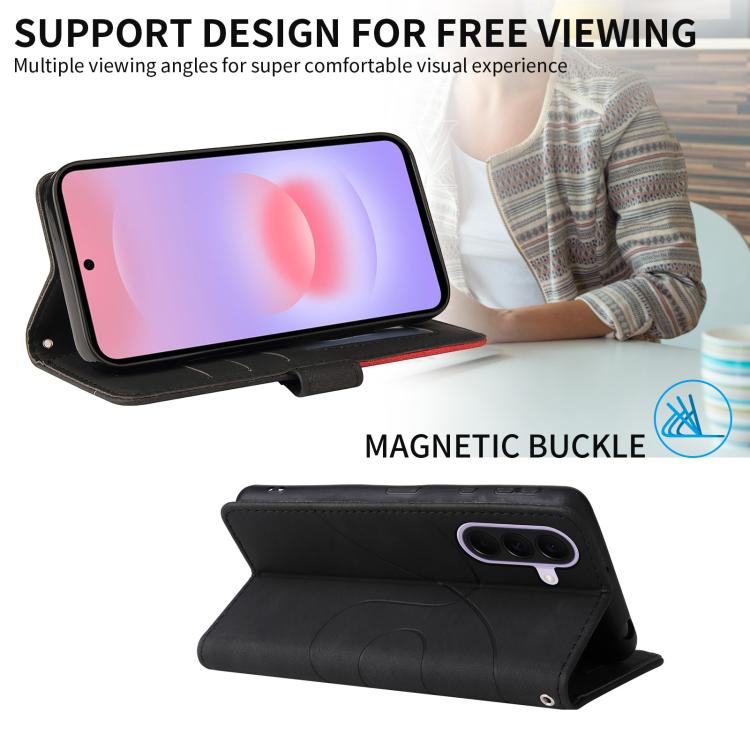 For Galaxy A27 5G Dual-color Splicing Flip Leather Phone Case