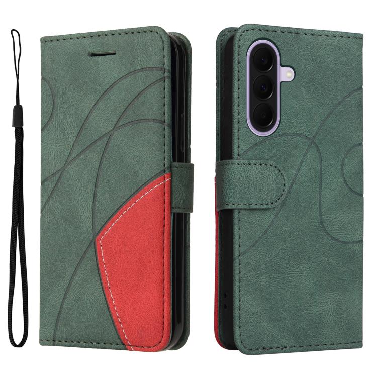 For Galaxy A27 5G Dual-color Splicing Flip Leather Phone Case