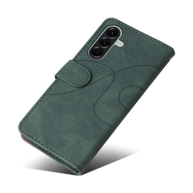 For Galaxy A27 5G Dual-color Splicing Flip Leather Phone Case
