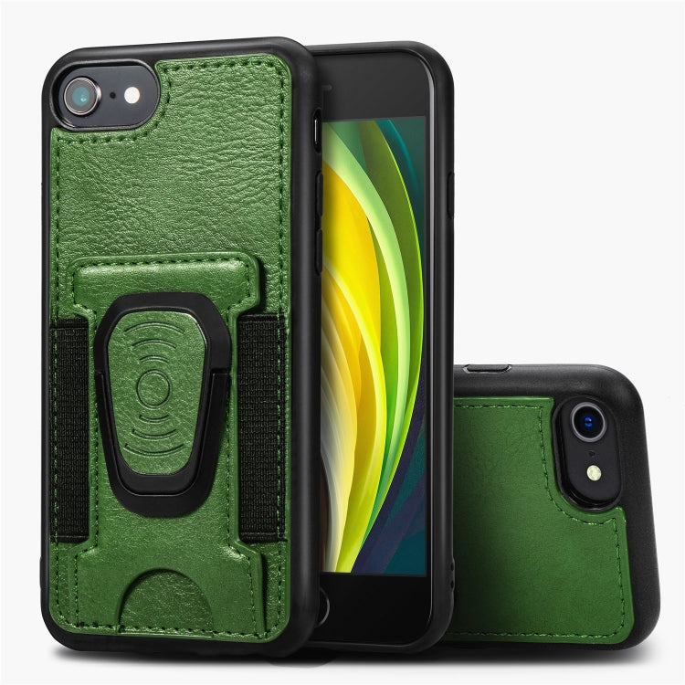 For iPhone 6 Plus Magnetic Shockproof PU + TPU Case with Card Slot & Ring Holder