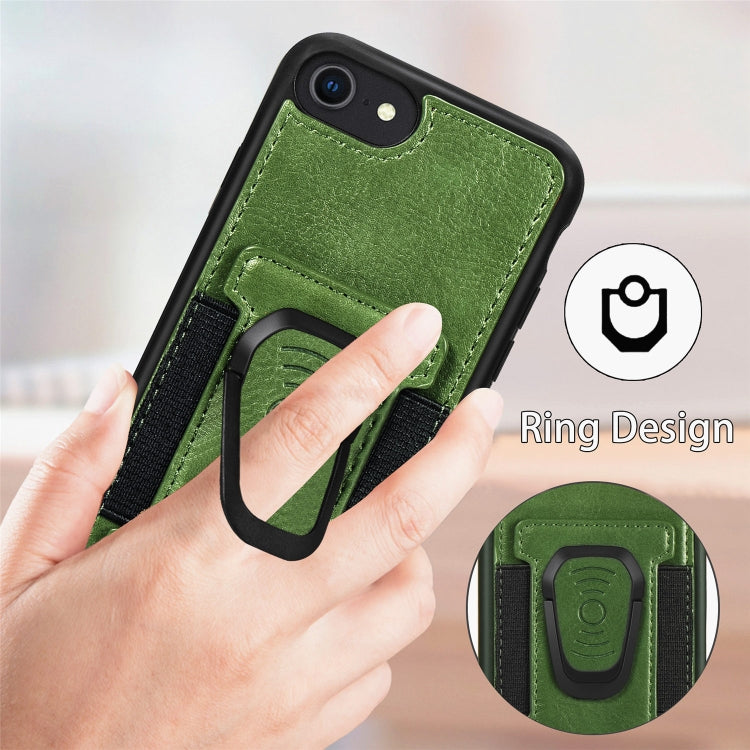 For iPhone 6 Plus Magnetic Shockproof PU + TPU Case with Card Slot & Ring Holder