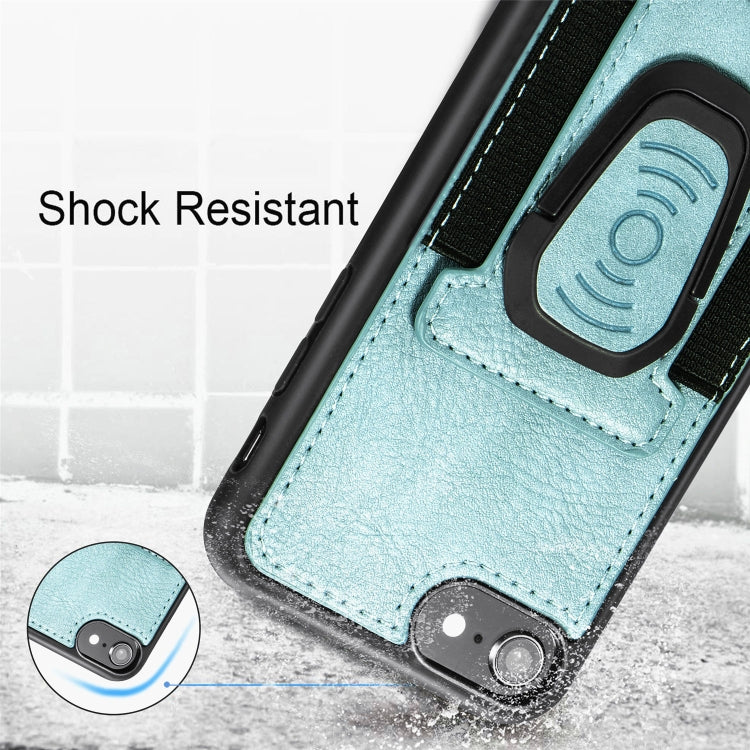 For iPhone 6 Plus Magnetic Shockproof PU + TPU Case with Card Slot & Ring Holder