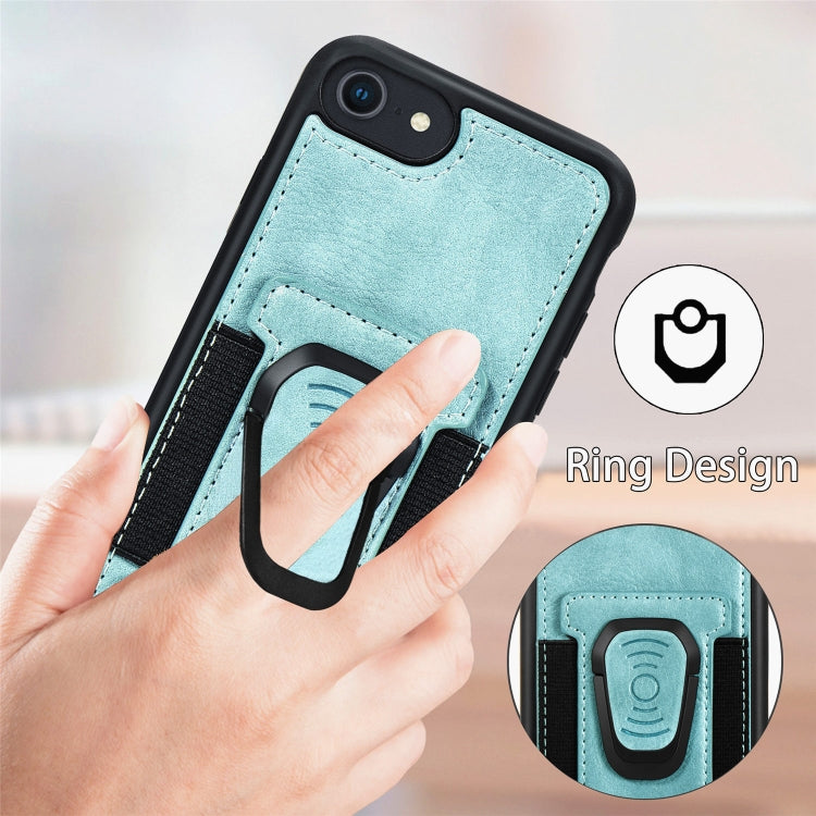For iPhone 6 Plus Magnetic Shockproof PU + TPU Case with Card Slot & Ring Holder