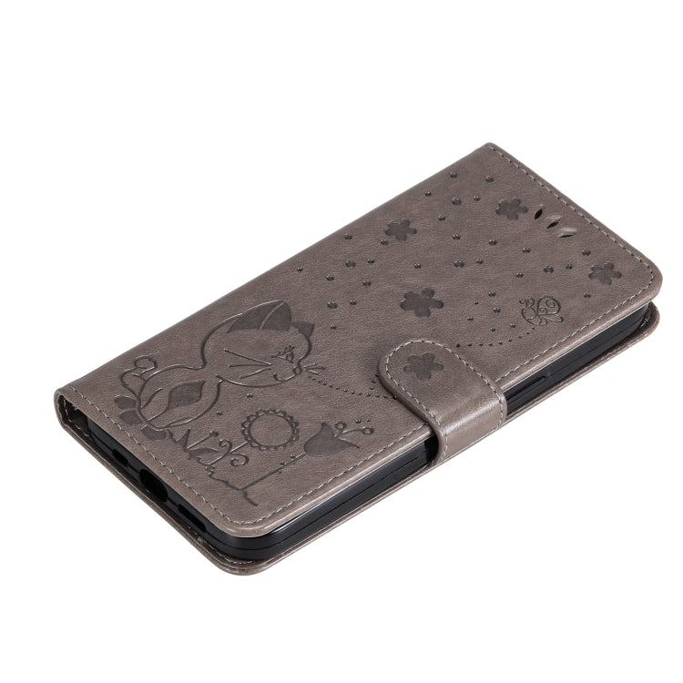 For Honor X9C 5G Global Cat Bee Embossing Pattern Shockproof Leather Case