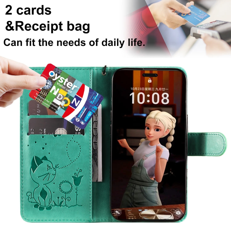 For Honor Magic7 Pro Cat Bee Embossing Pattern Shockproof Leather Case