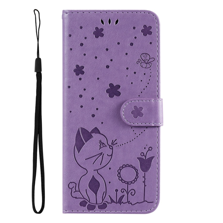 For Honor Magic7 Pro Cat Bee Embossing Pattern Shockproof Leather Case