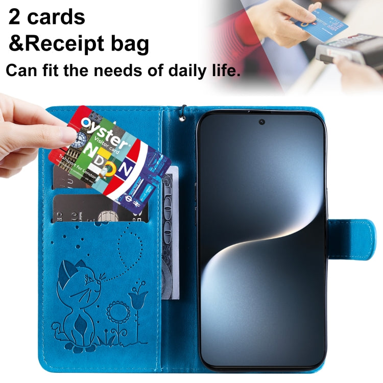 For Honor Magic7 Cat Bee Embossing Pattern Shockproof Leather Case