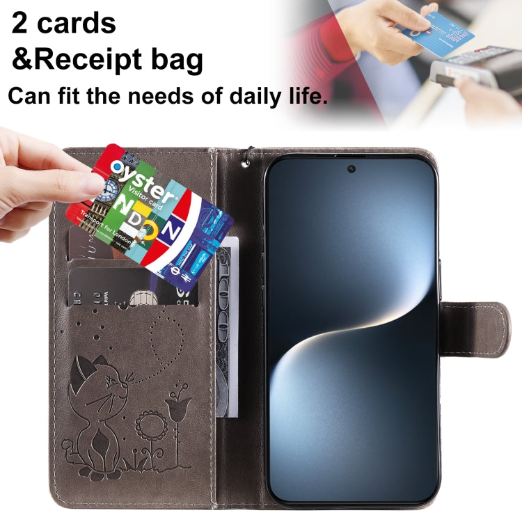 For Honor Magic7 Cat Bee Embossing Pattern Shockproof Leather Case