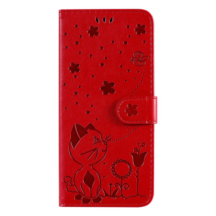 For Honor Magic7 Cat Bee Embossing Pattern Shockproof Leather Case