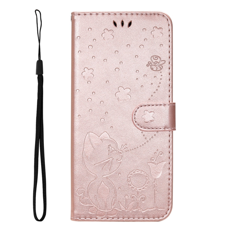 For Honor Magic7 Cat Bee Embossing Pattern Shockproof Leather Case