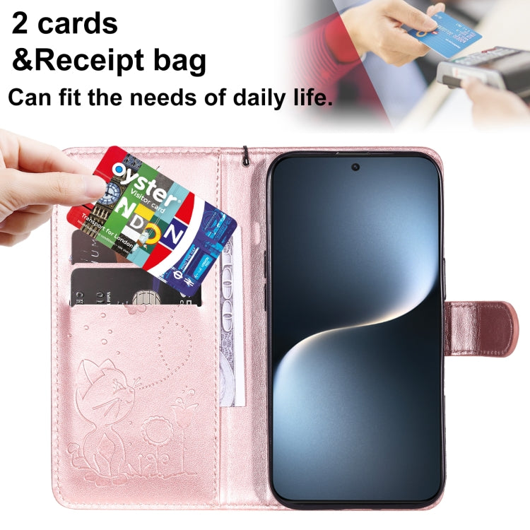 For Honor Magic7 Cat Bee Embossing Pattern Shockproof Leather Case