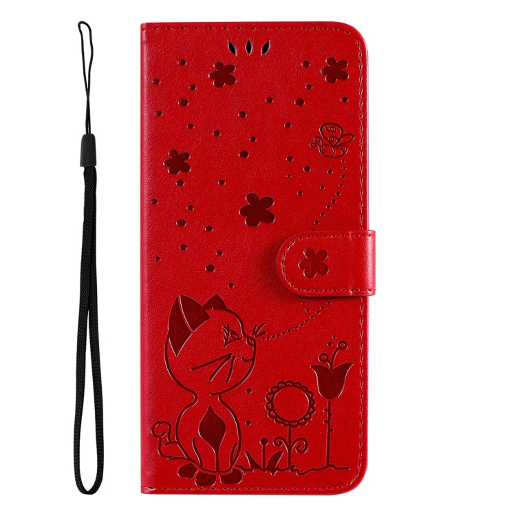 For Samsung Galaxy A26 5G Global Cat Bee Embossing Pattern Shockproof Leather Case