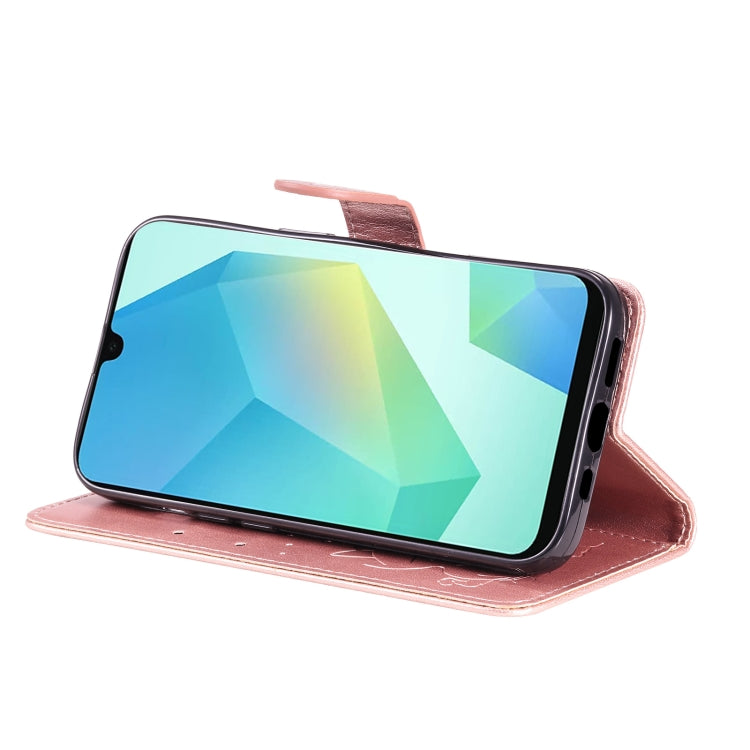 For Samsung Galaxy A26 5G Global Cat Bee Embossing Pattern Shockproof Leather Case