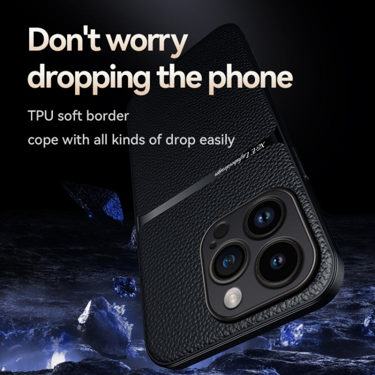 For iPhone 16 Pro Litchi Leather Magnetic Full Coverage Shockproof Phone Case