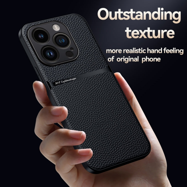 For iPhone 15 Pro Litchi Leather Magnetic Full Coverage Shockproof Phone Case