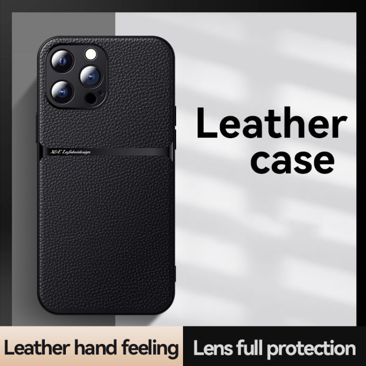 For iPhone 13 Pro Max Litchi Leather Magnetic Full Coverage Shockproof Phone Case