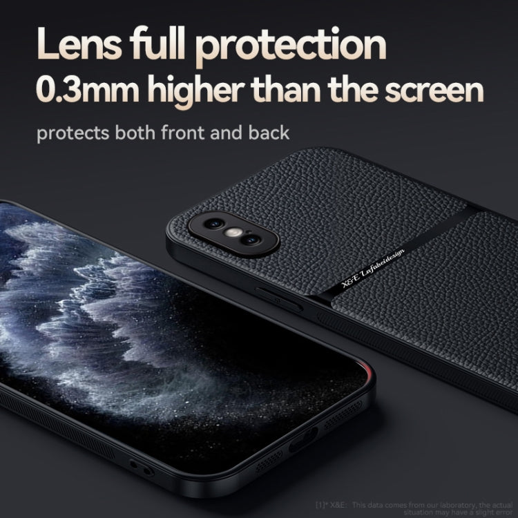 For iPhone XR Litchi Leather Magnetic Full Coverage Shockproof Phone Case