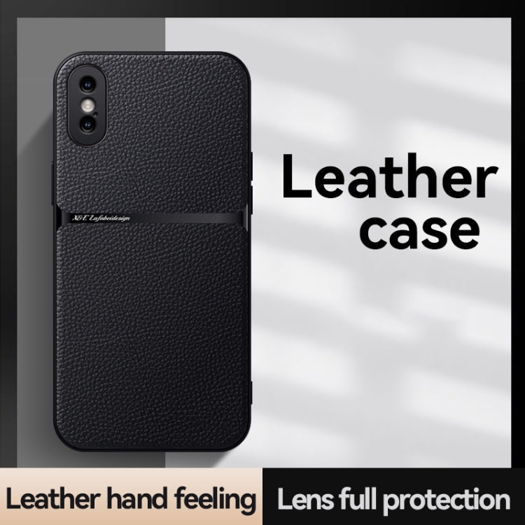 For iPhone XS Max Litchi Leather Magnetic Full Coverage Shockproof Phone Case