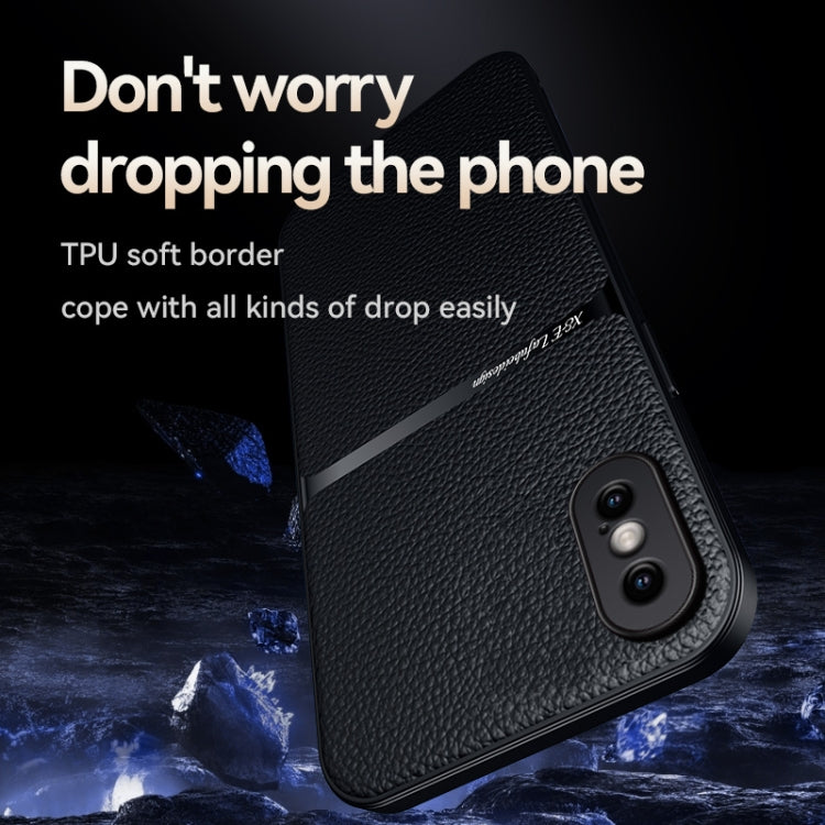 For iPhone XS Max Litchi Leather Magnetic Full Coverage Shockproof Phone Case