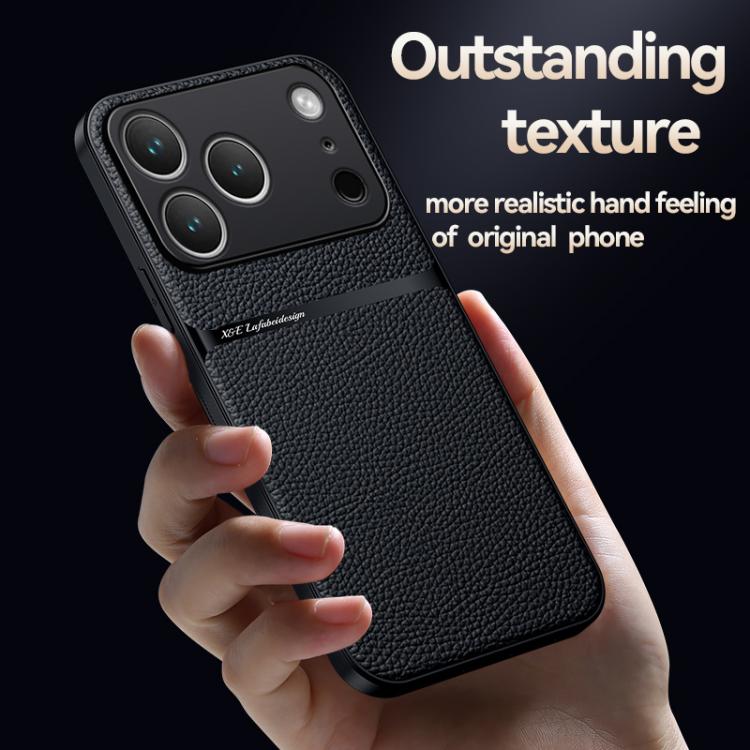 For iPhone 17 Pro Max Litchi Leather Magnetic Full Coverage Shockproof Phone Case