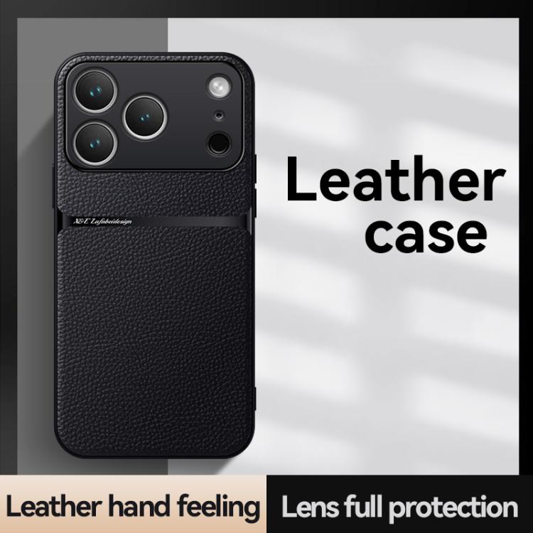 For iPhone 17 Pro Litchi Leather Magnetic Full Coverage Shockproof Phone Case