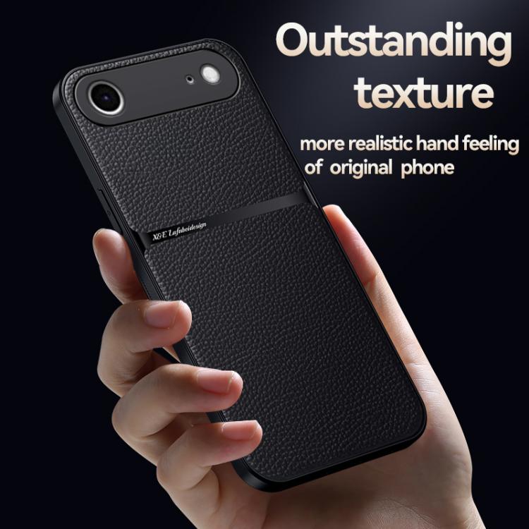 For iPhone Air Litchi Leather Magnetic Full Coverage Shockproof Phone Case