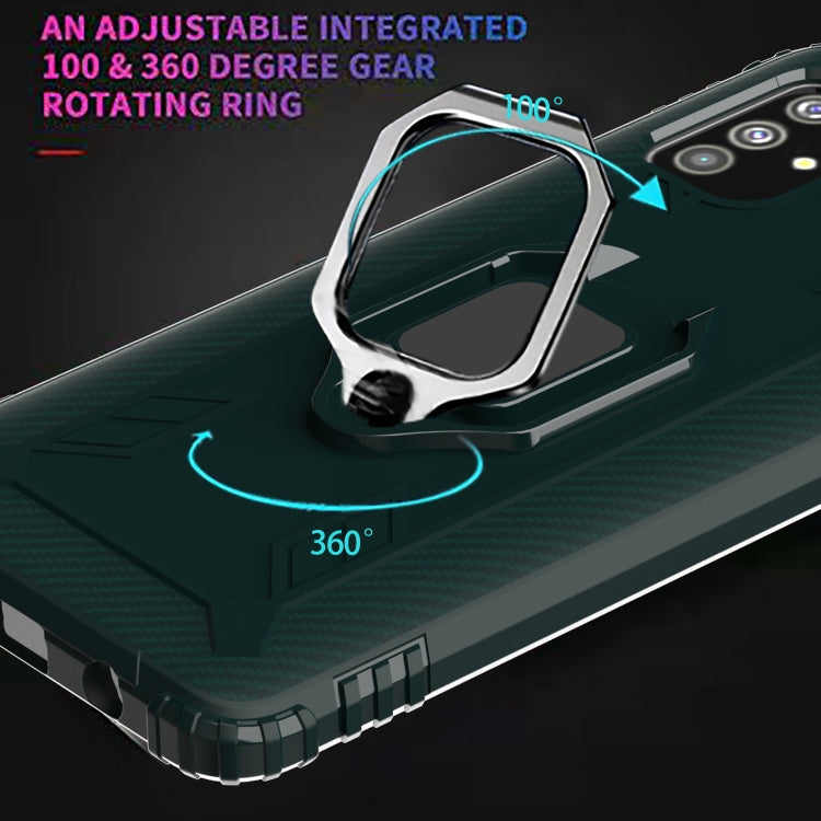 For OPPO A52 / A72 / A92 Carbon Fiber Protective Case with 360 Degree Rotating Ring Holder