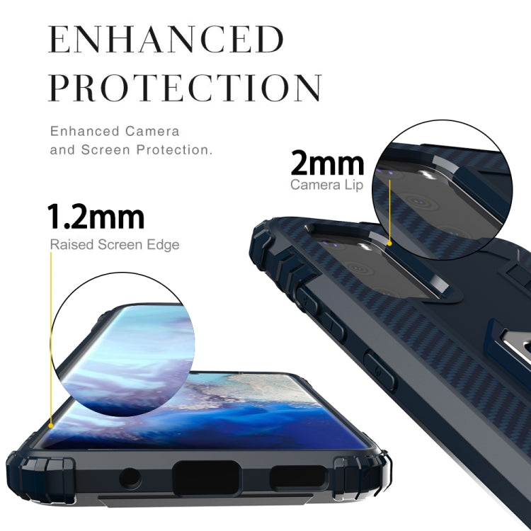 For Vivo iQOO 3 5G Carbon Fiber Protective Case with 360 Degree Rotating Ring Holder