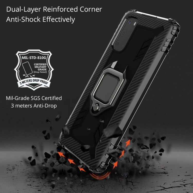 For Vivo iQOO 3 5G Carbon Fiber Protective Case with 360 Degree Rotating Ring Holder