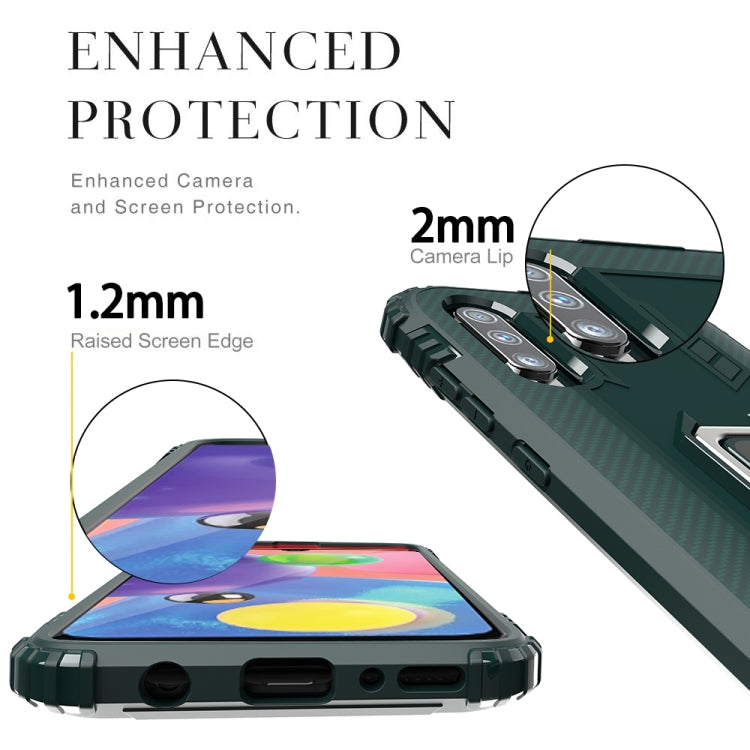 For Wiko View 4 / View 4 Lite Carbon Fiber Protective Case with 360 Degree Rotating Ring Holder