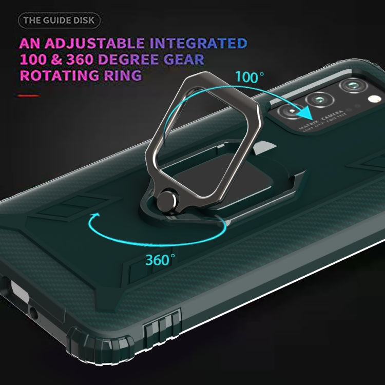 For Huawei P40 Carbon Fiber Protective Case with 360 Degree Rotating Ring Holder