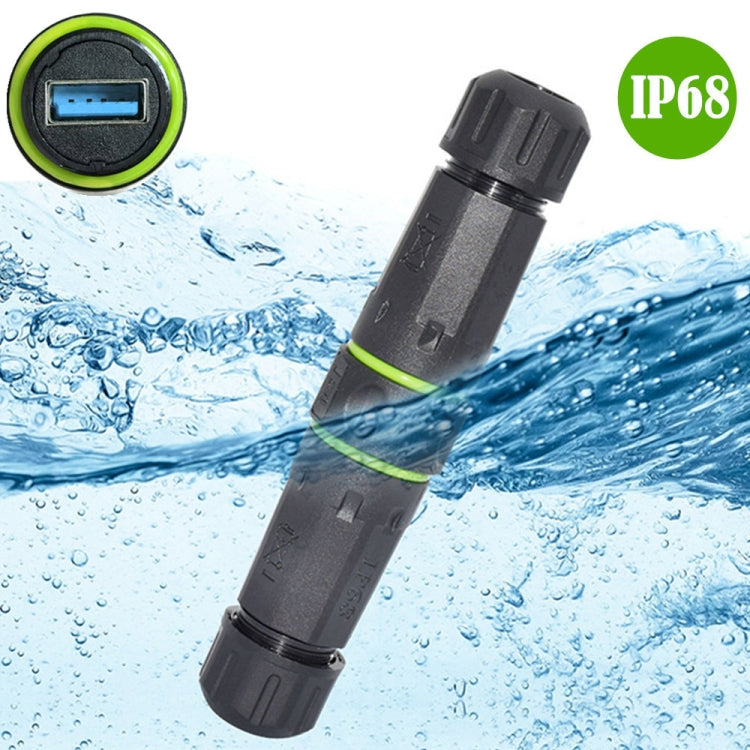 M20 5Gpbs USB3.0 Outdoor IP68 Waterproof Connector - Black