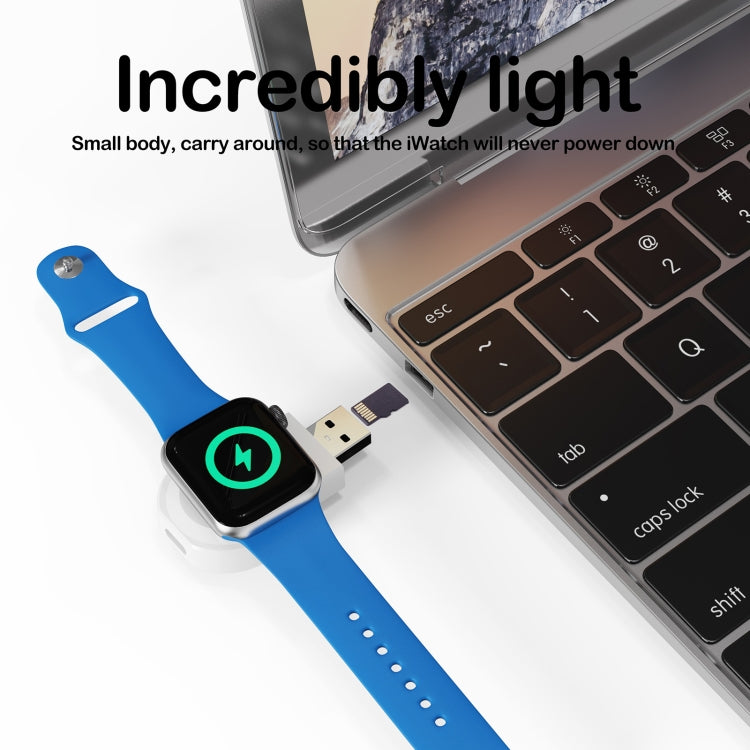 For Apple Watch Series A15 Portable Wireless Charger, Support Card Reader - White