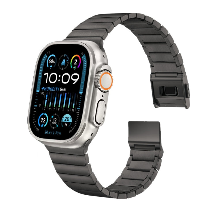 For Apple Watch 46mm / 49mm / 45mm / 44mm Bamboo Norman Buckle Titanium Alloy Watch Band