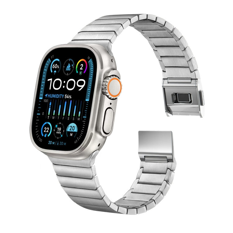 For Apple Watch 46mm / 49mm / 45mm / 44mm Bamboo Norman Buckle Stainless Steel Watch Band