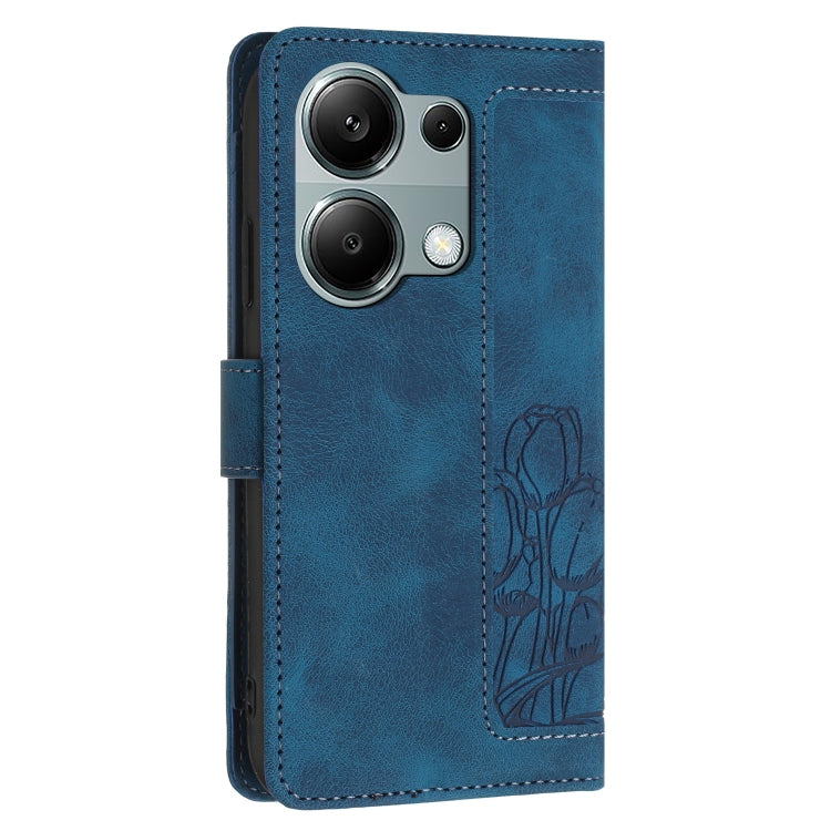 For Redmi Note 13 Pro 5G Tulips Embossed Leather Phone Case with Lanyard
