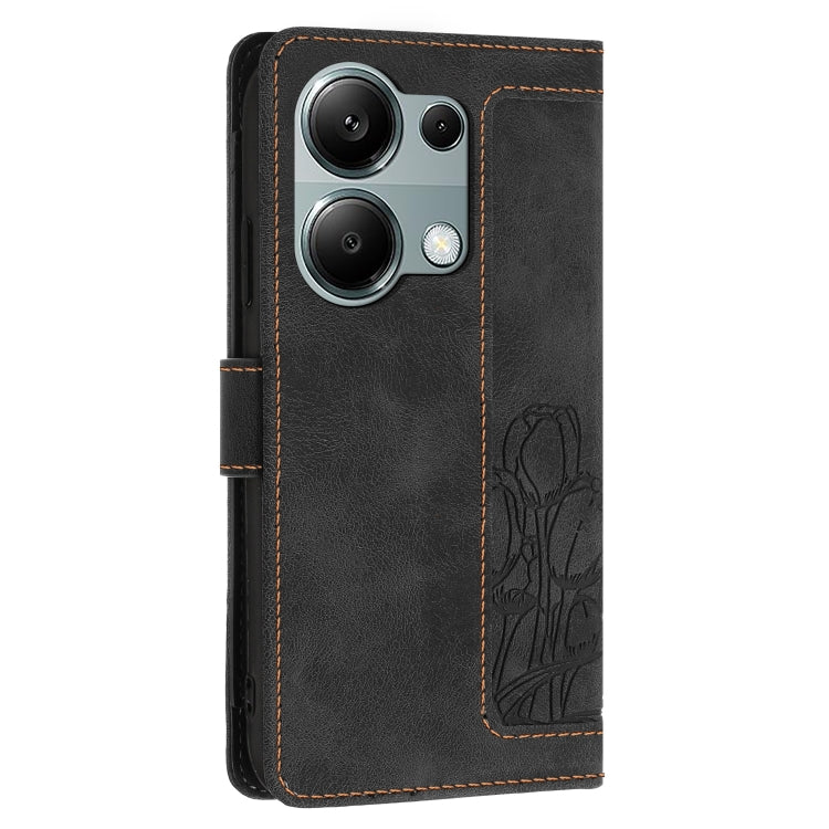 For Redmi Note 13 Pro 5G Tulips Embossed Leather Phone Case with Lanyard