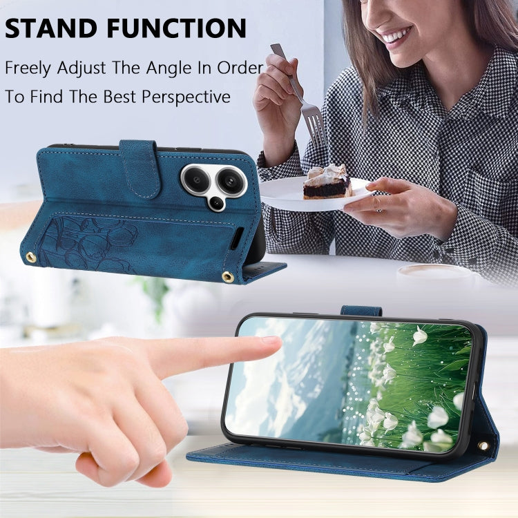 For Redmi Note 13 Pro+ 5G Tulips Embossed Leather Phone Case with Lanyard