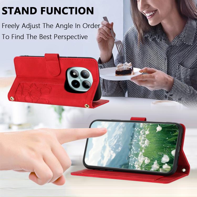 For Redmi Note 15 Pro+ 5G Global 163.3mm Tulips Embossed Leather Phone Case with Lanyard